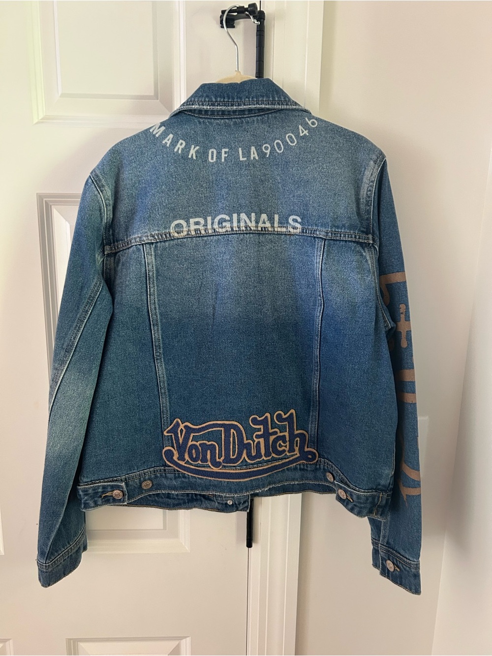 Von Dutch Blue Denim Jacket with Wing and Logo Patches - Picture 4 of 4